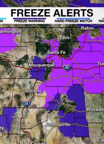 Albuquerque freeze warning expanded through Friday morning