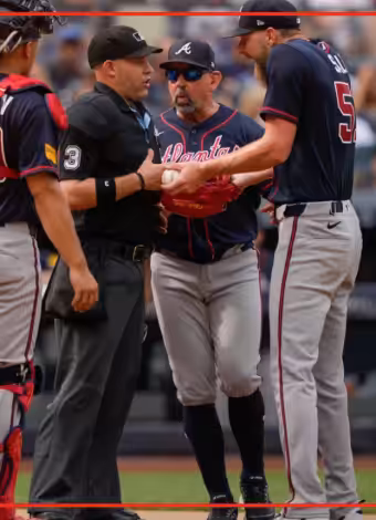 Braves ace Chris Sale ejected before game against Yankees in New York