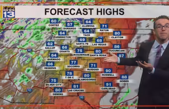 Drier and gusty weather with midweek cold front across New Mexico