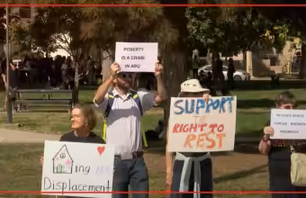 Homeless advocates protest new limited hours at Albuquerque park