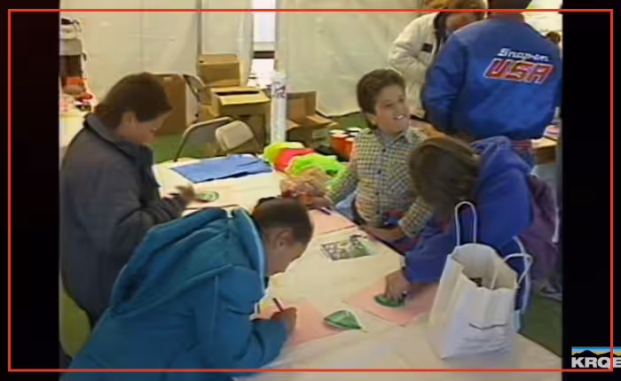 Kids write letters to troops from 1990 Albuquerque Balloon Fiesta